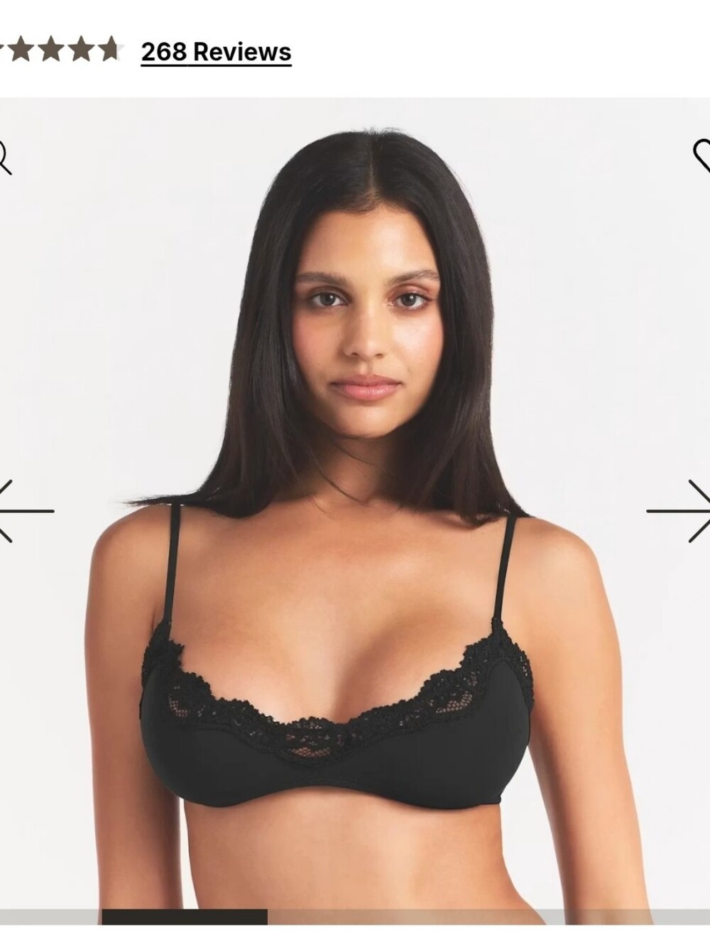 SKIMS Fits Everybody Lace Scoop Bralette - Onyx Black